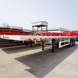 12500*2500*1600 MM Steel Plate Flat Container Semi-Trailer with 3/4-Axis and