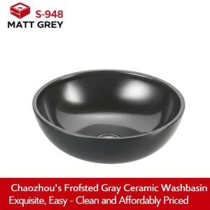 Chaozhou's Frosted Gray Ceramic Washbasin: Exquisite, Easy - Clean, and