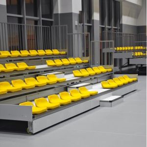 Steel Frame Retractable Bleacher Seating System with 900mm Stair Width
