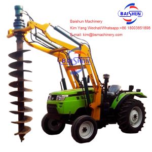 5-8T Crane Auger Pole Erection Machine Drilling Rig Mounted On Tractor For