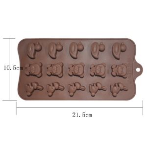 Animal Shaped Custom Chocolate Molds Brown Silicone Customized
