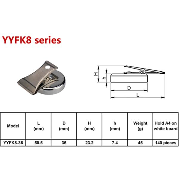Round Base D36 Ferrite Neodymium Pot Magnet With Clip