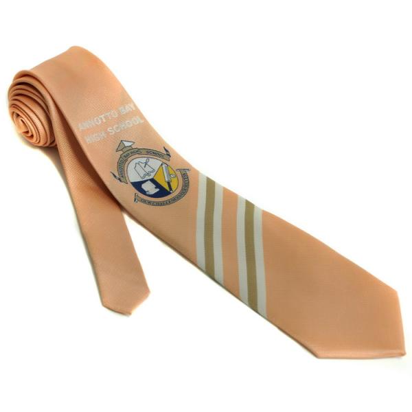 Custom Made 100% Polyester Woven Logo Tie For Groups & Schools