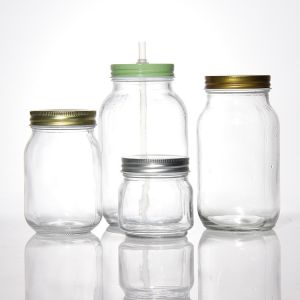 Custom Design 8 Oz 16 Oz Food Storage Container Glass Mason Jar with Lids
