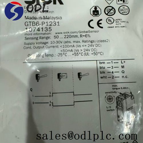 GTB6-P1231 Sick PLC Micro photoelectric sensor, UV voltage>24 V maximum IA=50 mA