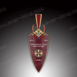 Custom Shield Stickers Printing Metal Liquor Bottle Label Waterproof