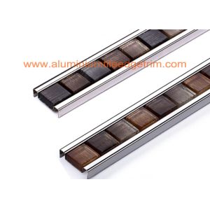 Crystal Glass Mosaic Tile Edging / Outside Corner Metal Frame Finished Edge