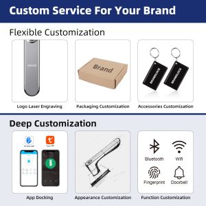 European American Stand Mortise Fingerprint Door Lock With WiFi APP Slim