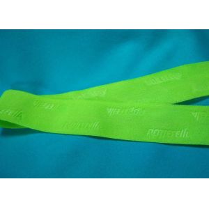 100% Polyester / Nylon Knitted Folded Elastic Ribbon With Logo Embossed