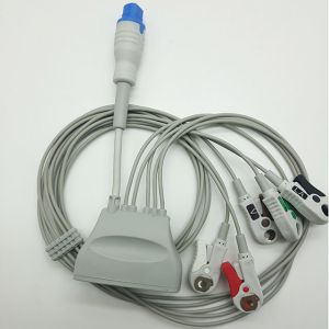 5 Leads Grabber HP Holter Record ECG Cable TPU Jacket