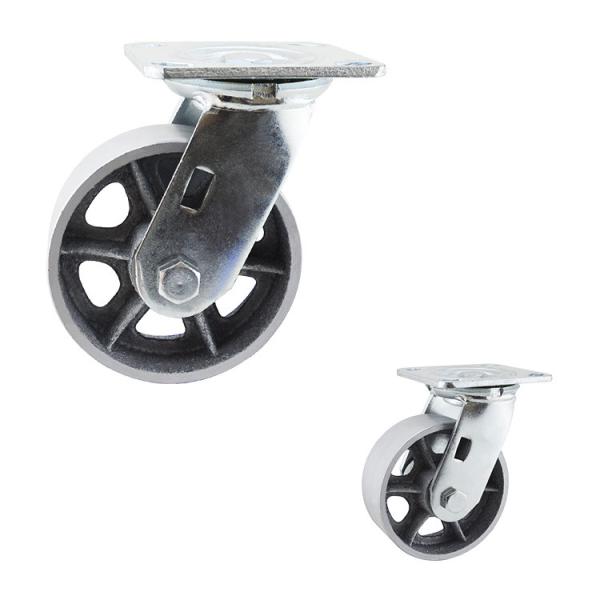 Quality 5 Inch Hollow Core Iron Swivel Plate Industrial Caster Wheels wholesale