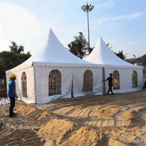 Arabian Style Pagoda Event Tent Canvas Hexagon Gazebo White SGS