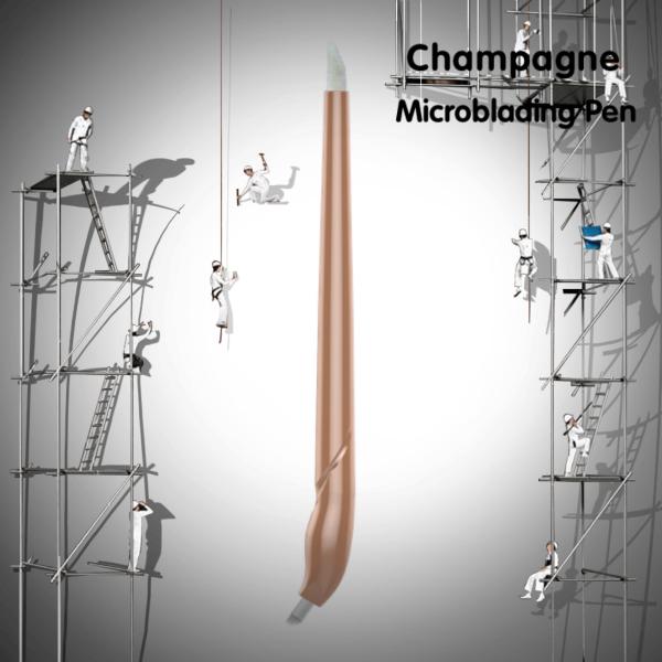 Luxury Champagne Sleek Disposable microblading Pen For Eyeliner with Pigment Brush