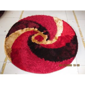 China Round Circle Polyester Thick Yarn Mixed Thin Yarn Shaggy Carpet and Rug on sale