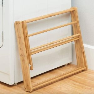 Sustainable Multifunctional Bamboo Vertical Folding Drying Rack and Versatile
