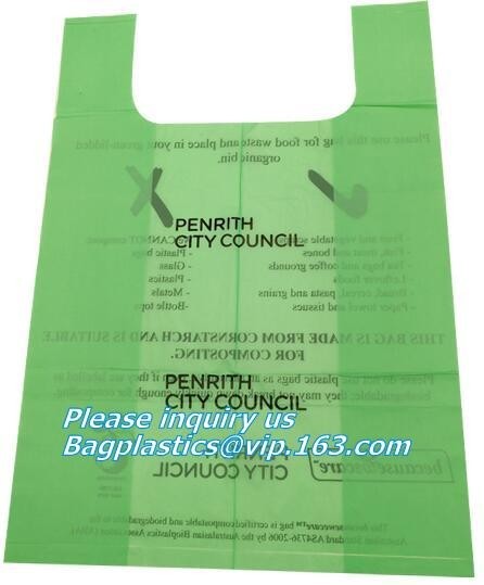 Singlet Vest Carrier Plastic Biodegradable Shopping Bag With EN13432 Certificate