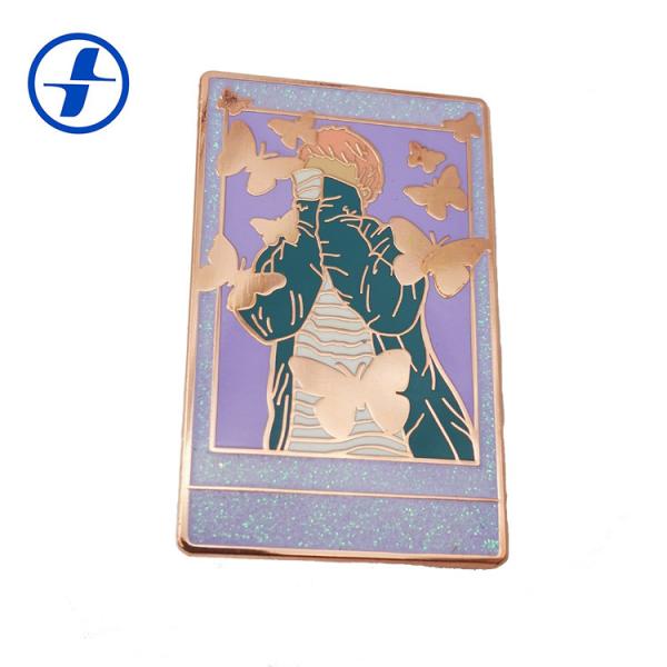 Quality Metal Plating Hard Enamel Glitter Enamel Pins With Appearance Custom wholesale