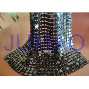 Black Slices Metal Sequin Fabric , 4 Mm * 4 Mm Common Areas Metal Flake Fabric