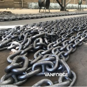 White / Black Welded Studless Mooring Chain , Long Link Mooring Chain