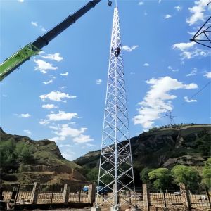 30-80m Galvanized Telecommunication Mast 3 Legged Angular Steel Tower