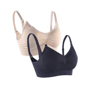 S-3XL Spandex/Cotton Nursing Bra with Easy Nursing Access and Removable Pads