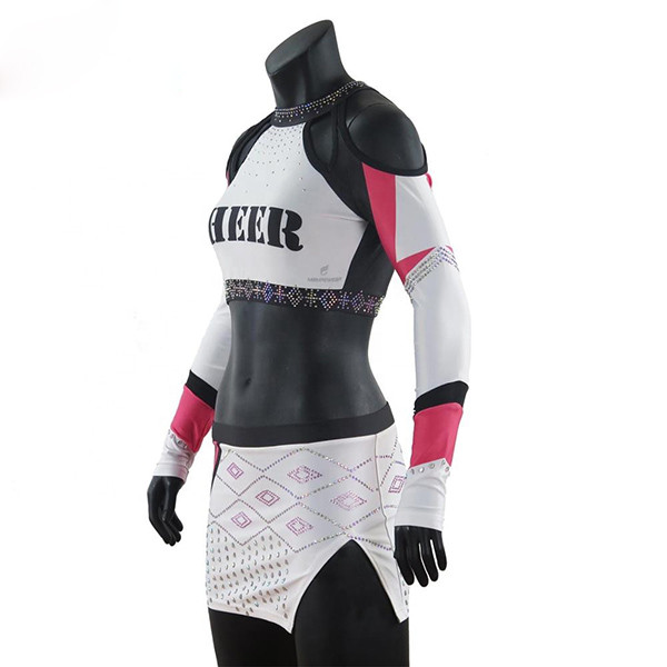 Quality Custom Rhinestones Ccheerleading Apparel , Sublimated Cheerleading Uniforms wholesale