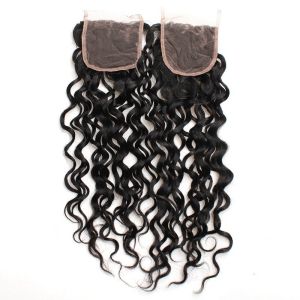 China 8 to 20 Malaysian Natural Wave Lace Closure 100% Real Virgin Human Hair Material on sale