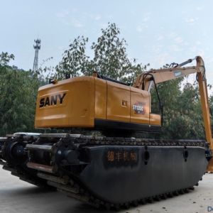 Floating Amphibious Excavator Pontoon Swamp Buggy Conversion Sany SY135