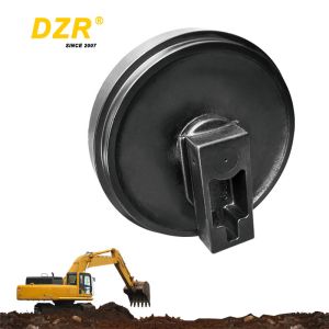 Cheap JS200 HRC53-57 Black Excavator Front Idler For Factory Manufacturing for sale