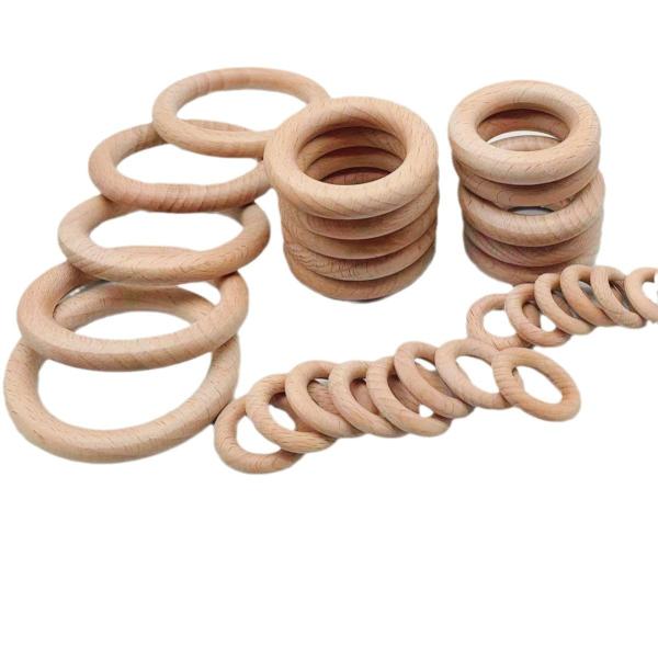 Quality Beech wooden baby teether Ring-Custom wood ring wholesale
