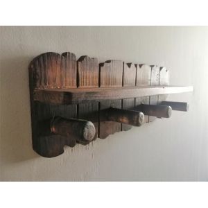 Wall Floating Shelf Wall Mounted Coat Rack 15.75 Inch, Dark Brown