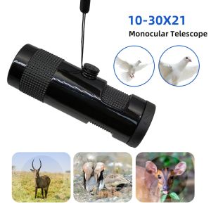 Magnification 10-30 Zoom Monocular Telescope Black Handheld Portable