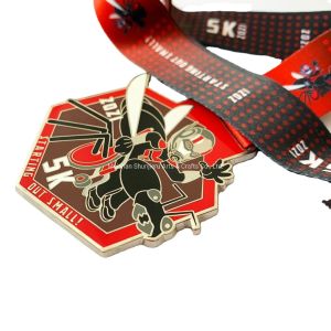 3 Inch Custom Medals Die Cast Custom Engraved Medals Rose Gold Custom Enamel