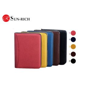 Pu Leather Manager folder notebook with zipper and Calculator