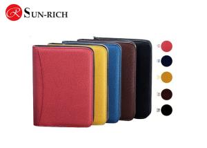Cheap Pu Leather Manager folder notebook with zipper and Calculator for sale