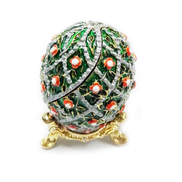 Faberge Egg Trinket Jewelry Box with Rose for Sale Rose Jewelry Trinket Box Rose Green Egg Christmas Wedding Gift