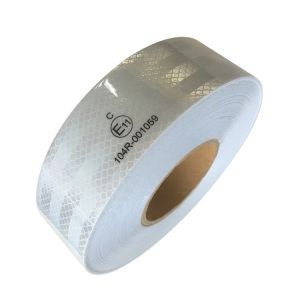 PET Micro Prismatic White Conspicuity Tape Reflective Vehicle Tape ECE