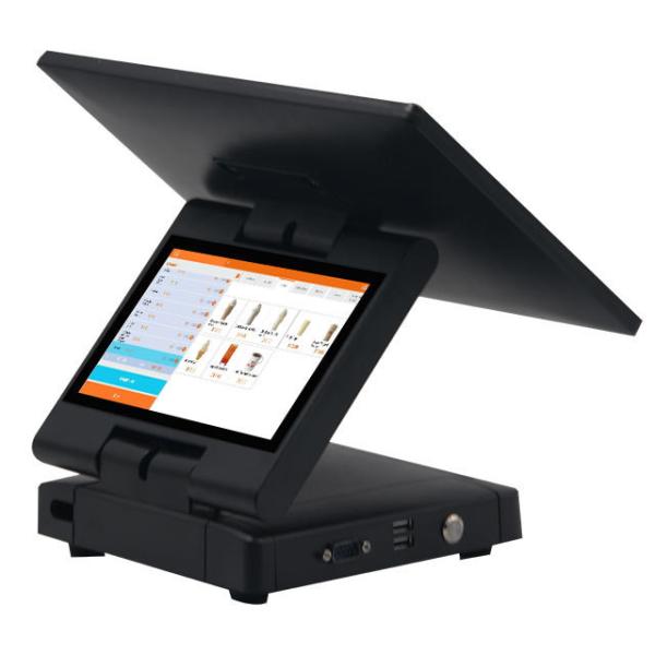 Foldable Desktop Payment Kiosk HDD-880 with Adjustable Screen Heights and 2G DDR