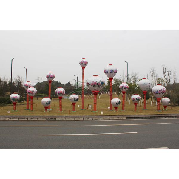 Large Red Fabric House Festival Fabric Lantern For New Year / Christmas / Wedding
