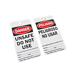 Customized PVC Plastic Label Safety Lockout Tagout Danger  Tags Both Size Language Options Door Padlock