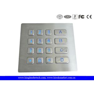 Numeric Illuminated Backlit Metal Keypad 16 Keys for Security Access Control