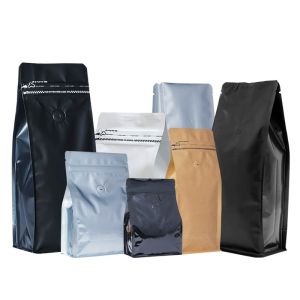 Custom Side Gusset Bag 1kg Flat Bottom Coffee Packaging Bags
