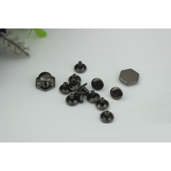 Super cheaper factory price bag fitting small flat six-sided nickel color metal buckles and rivets