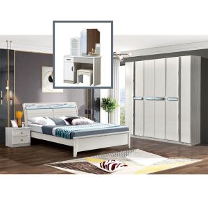 China Cabrini Solid Wood Bed With Drawers Large Backrest Double Bedroom Set on sale