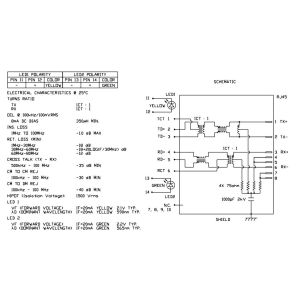 0826-1AX1-47-F 10/100 Base-T Single Port Rj45 Magjack Integrated Connector