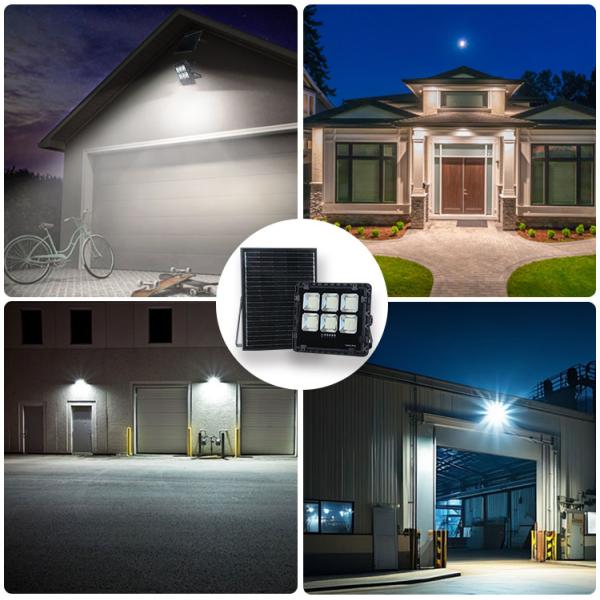 Efficient Solar Floodlight, 150W, Black Aluminum, IP65 Waterproof, Ideal for Outdoor Lighting