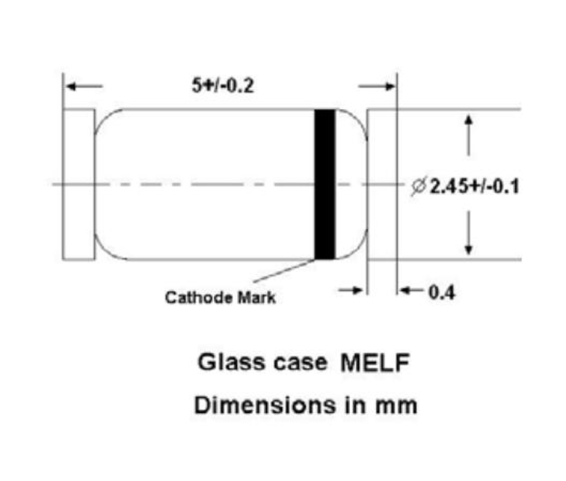 LL-41 Package Outline Silicon Planar Power Zener Diodes 12v 10v Voltage
