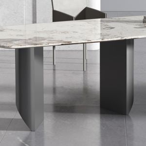 Geometric Structure Italian Marble Top Table Rectangular 200cm Long