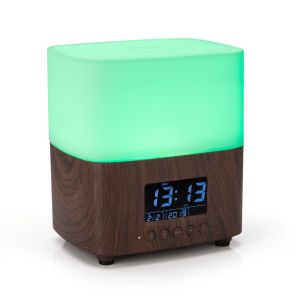 Household Wood Grain 300ML Essential Oil Diffuser Alarm Clock