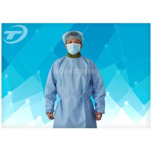 PP Nonwoven Medical Disposable Hospital Gowns With Tie / Magic Stick